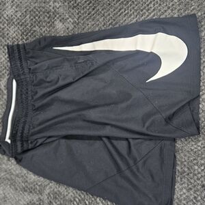 Nike Black and White Athletic Shorts with Swoosh